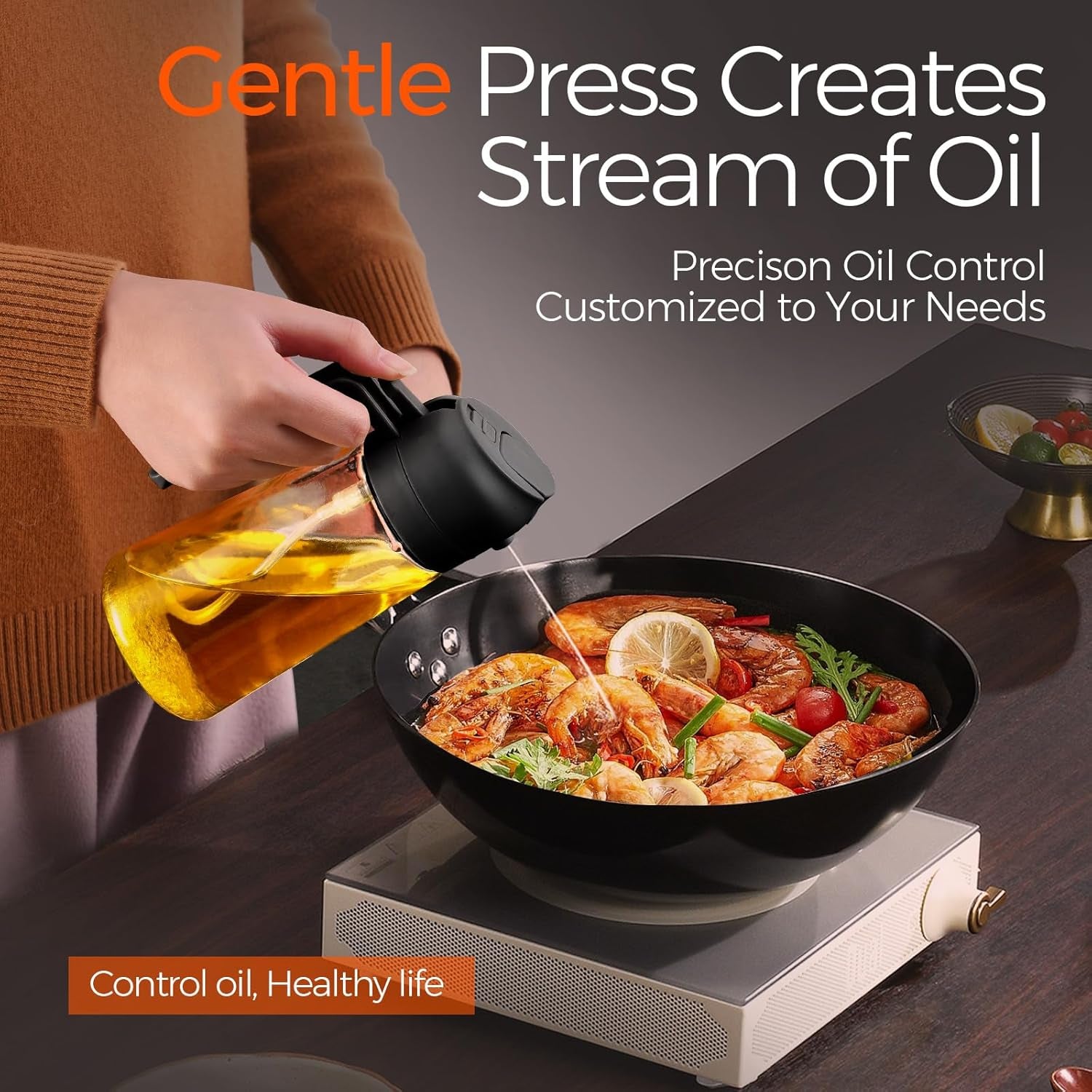 2-in-1 Glass Olive Oil Sprayer & Dispenser (16oz / 470ml) – Precision Cooking Made Easy