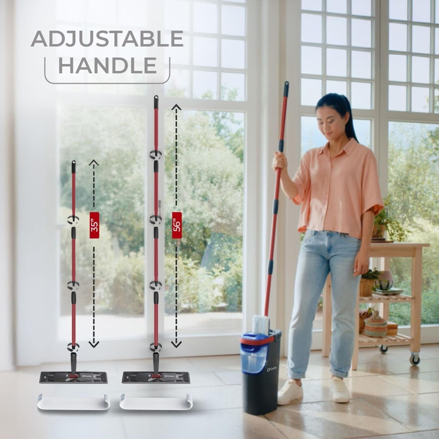 O-Cedar H2Pro Flat Mop System – Dual-Tank Cleaning for Spotless Floors