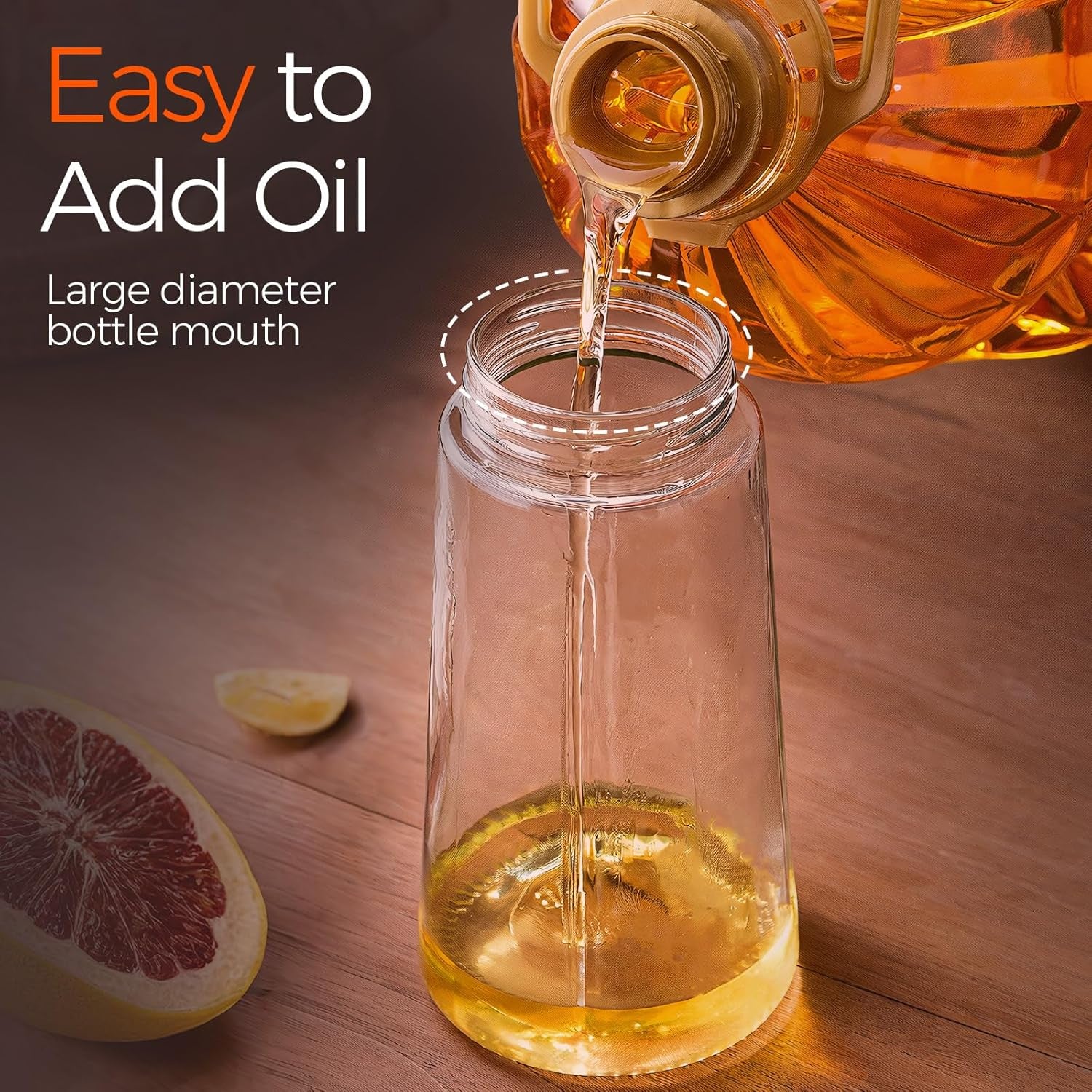2-in-1 Glass Olive Oil Sprayer & Dispenser (16oz / 470ml) – Precision Cooking Made Easy