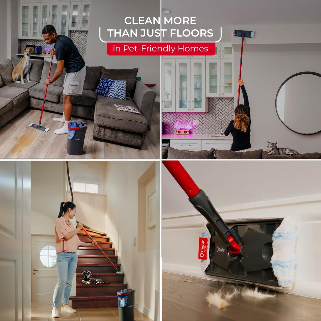 O-Cedar H2Pro Flat Mop System – Dual-Tank Cleaning for Spotless Floors