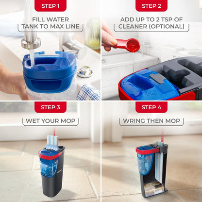 O-Cedar H2Pro Flat Mop System – Dual-Tank Cleaning for Spotless Floors