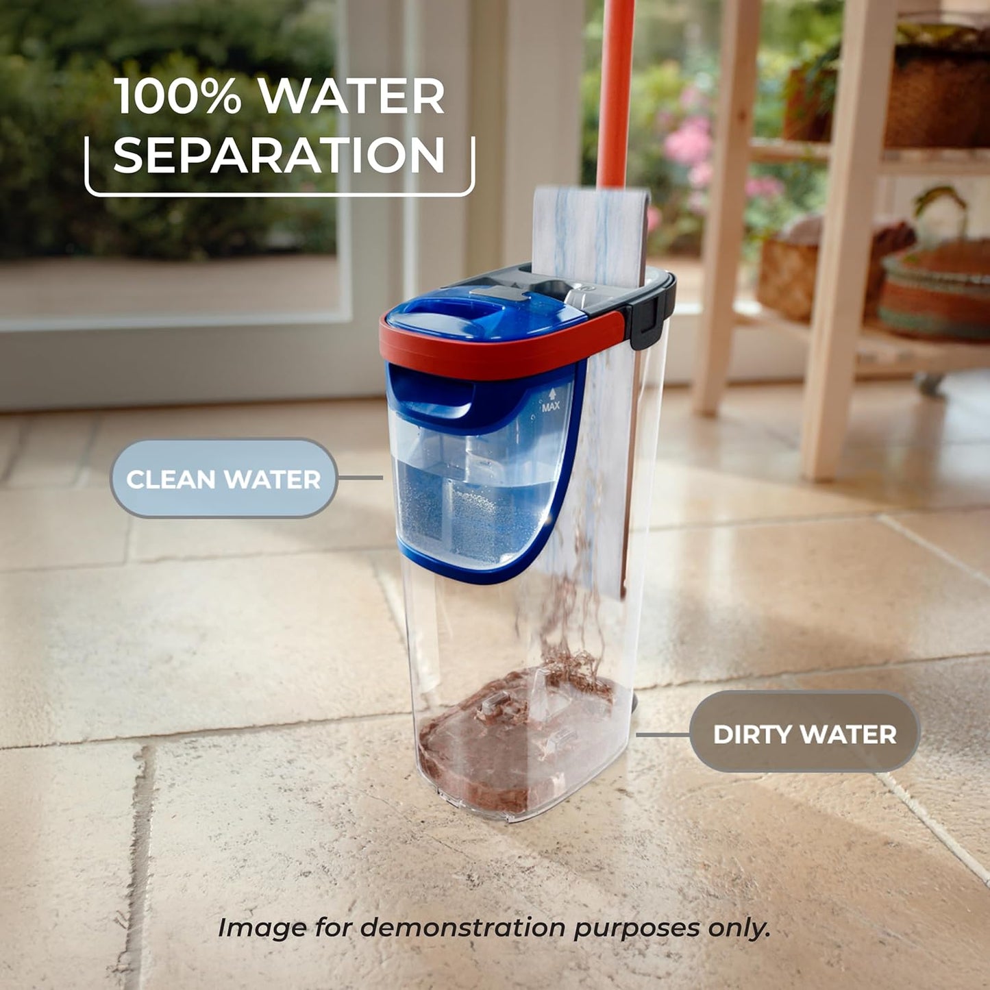 O-Cedar H2Pro Flat Mop System – Dual-Tank Cleaning for Spotless Floors