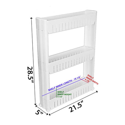 Slim Slide-Out Storage Organizer Rack | Rolling Kitchen, Laundry & Bathroom Storage Cart