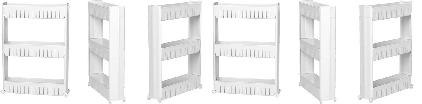 Slim Slide-Out Storage Organizer Rack | Rolling Kitchen, Laundry & Bathroom Storage Cart
