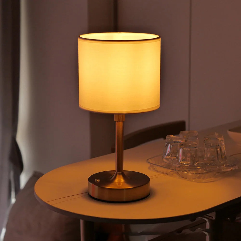 Rechargeable Touch Table Lamp | Replaceable E12 Bulb 2700K for Restaurant Hotel Room Bedside Decor Lighting