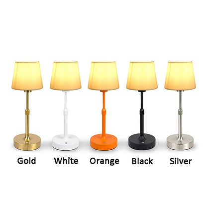 Rechargeable Touch Table Lamp | Replaceable E12 Bulb 2700K for Restaurant Hotel Room Bedside Decor Lighting