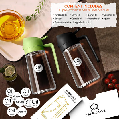 2-in-1 Glass Olive Oil Sprayer & Dispenser (16oz / 470ml) – Precision Cooking Made Easy